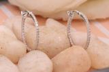 0.41 Carat (ctw) Round White Diamond Fine In And Out Hoop Earrings 14K White Gold