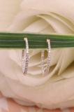 0.41 Carat (ctw) Round White Diamond Fine In And Out Hoop Earrings 18K Yellow Gold