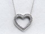 0.50 Carat (ctw) 10K White Gold Round White Diamond Ladies Heart Pendant 1/2 CT