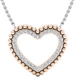 0.50 Carat (ctw) 14K Rose Gold Round White Diamond Ladies Heart Pendant 1/2 CT