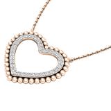 0.50 Carat (ctw) 10K Rose Gold Round White Diamond Ladies Heart Pendant 1/2 CT