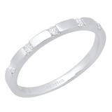 0.15 Carat (ctw) 10K White Gold Round White Diamond Ladies Wedding Band