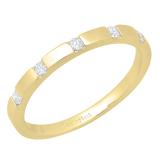 0.15 Carat (ctw) 14K Yellow Gold Round White Diamond Ladies Wedding Band