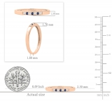 10K Rose Gold Round Blue Sapphire & White Diamond Ladies Seven Stone Anniversary Wedding Band