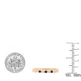 0.30 Carat (ctw) 10K Rose Gold Round Black & Diamond Ladies Wedding Anniversary Band 1/3 CT