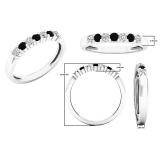 0.30 Carat (ctw) 10K White Gold Round Black & Diamond Ladies Wedding Anniversary Band 1/3 CT