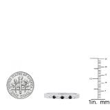 0.30 Carat (ctw) 10K White Gold Round Black & Diamond Ladies Wedding Anniversary Band 1/3 CT