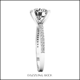 10K White Gold 8 MM Round White Cubic Zirconia CZ Ladies Bridal Engagement Ring