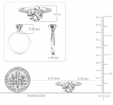 10K White Gold 8 MM Round White Cubic Zirconia CZ Ladies Bridal Engagement Ring