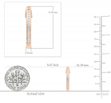 0.10 Carat (ctw) 10K Rose Gold Round White Diamond Ladies Huggies Hoop Earrings 1/10 CT