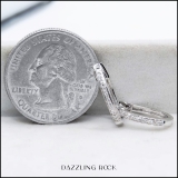 0.10 Carat (ctw) 10K White Gold Round White Diamond Ladies Huggies Hoop Earrings 1/10 CT