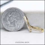 0.10 Carat (ctw) 18K Yellow Gold Round White Diamond Ladies Huggies Hoop Earrings 1/10 CT