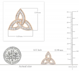 0.30 Carat (ctw) 10K Rose Gold Round White Diamond Ladies Trinity Knot Stud Earrings 1/3 CT