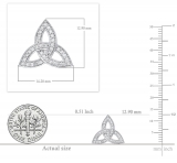 0.30 Carat (ctw) 18K White Gold Round White Diamond Ladies Trinity Knot Stud Earrings 1/3 CT