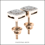 0.25 Carat (ctw) 10K Rose Gold Round White Diamond Ladies Cluster Style Stud Earrings 1/4 CT