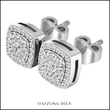0.25 Carat (ctw) 18K White Gold Round White Diamond Ladies Cluster Style Stud Earrings 1/4 CT