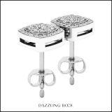 0.25 Carat (ctw) 18K White Gold Round White Diamond Ladies Cluster Style Stud Earrings 1/4 CT
