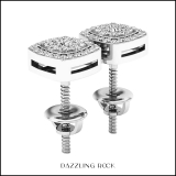 0.25 Carat (ctw) 18K White Gold Round White Diamond Ladies Cluster Style Stud Earrings 1/4 CT