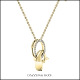0.10 Carat (ctw) 10K Yellow Gold Round Diamond Ladies Dolphin Pendant 1/10 CT (Gold Chain Included)