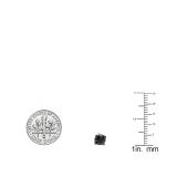 0.35 Carat (ctw) 18K White Gold Round Black Diamond Ladies Stud Earrings 1/3 CT