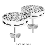 0.20 Carat (ctw) Sterling Silver Round Diamond Mens Ladies Unisex Hip Hop Stud Earrings 1/5 CT