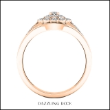 0.35 Carat (ctw) 10K Rose Gold Round White Diamond Halo Ladies Fashion Wedding Ring Set 1/3 CT