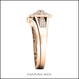 0.35 Carat (ctw) 10K Rose Gold Round White Diamond Halo Ladies Fashion Wedding Ring Set 1/3 CT