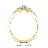 0.35 Carat (ctw) 10K Yellow Gold Round White Diamond Halo Ladies Fashion Wedding Ring Set 1/3 CT