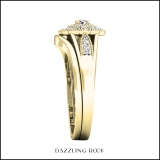 0.35 Carat (ctw) 10K Yellow Gold Round White Diamond Halo Ladies Fashion Wedding Ring Set 1/3 CT