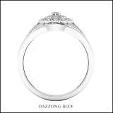 0.35 Carat (ctw) 18K White Gold Round White Diamond Halo Ladies Fashion Wedding Ring Set 1/3 CT