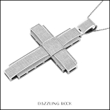1.90 Carat (ctw) Sterling Silver Round White Diamond Mens Religious Cross Pendant
