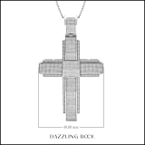 1.90 Carat (ctw) Sterling Silver Round White Diamond Mens Religious Cross Pendant