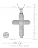1.90 Carat (ctw) Sterling Silver Round White Diamond Mens Religious Cross Pendant