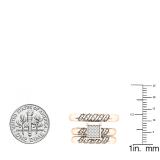 0.10 Carat (ctw) 10K Rose Gold Round Diamond Men's & Women's Trio Bridal Set 1/10 CT