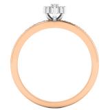 0.10 Carat (ctw) 10K Rose Gold Round White Diamond Ladies Marquise Shaped Cluster Ring 1/10 CT