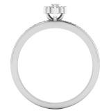 0.10 Carat (ctw) 10K White Gold Round White Diamond Ladies Marquise Shaped Cluster Ring 1/10 CT