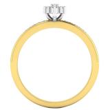 0.10 Carat (ctw) 10K Yellow Gold Round White Diamond Ladies Marquise Shaped Cluster Ring 1/10 CT
