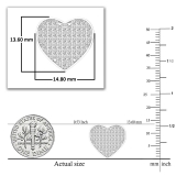 0.55 CT Round White Diamond Heart Shape Platinum Plated Stud Earrings in 925 Sterling Silver in Screw Back