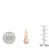 18K Rose Gold 5X4 MM Each Pear Morganite & Round Diamond Ladies Infinity Drop Earrings