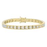 0.40 Carat (ctw) 10K Yellow Gold Round White Diamond Ladies Tennis Bracelet