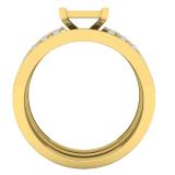 0.35 Carat (ctw) 18K Yellow Gold Plated Sterling Silver Round Diamond Womens Bridal Trio Set 1/3 CT