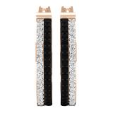 1.00 Carat (ctw) 10K Rose Gold Round Black & White Diamond Ladies In & Out Hoop Earrings 1 CT