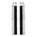 1.00 Carat (ctw) 10K White Gold Round Black & White Diamond Ladies In & Out Hoop Earrings 1 CT