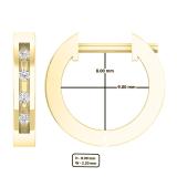 0.07 Carat (ctw) 10K Yellow Gold Round White Diamond Ladies Huggies Hoop Earrings