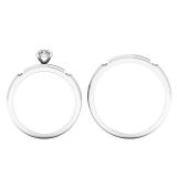 0.30 Carat (ctw) 10K White Gold Round Diamond Men & Women's Engagement Ring Trio Bridal Set 1/3 CT