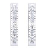 0.30 Carat (ctw) 18K White Gold Round White Diamond Ladies Huggies Hoop Earrings 1/3 CT