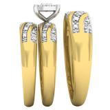 0.40 Carat (ctw) 10K Yellow Gold Round Diamond Men & Women's Engagement Ring Trio Bridal Set