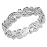0.23 Carat (ctw) 14K White Gold Round White Diamond Ladies Wedding Stackable Eternity Band 1/4 CT