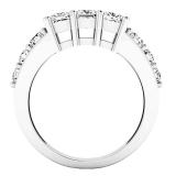 1.50 Carat (ctw) 14K White Gold Princess & Round Diamond Ladies 3 Stone Engagement Ring 1 1/2 CT