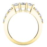 1.50 Carat (ctw) 14K Yellow Gold Princess & Round Diamond Ladies 3 Stone Engagement Ring 1 1/2 CT